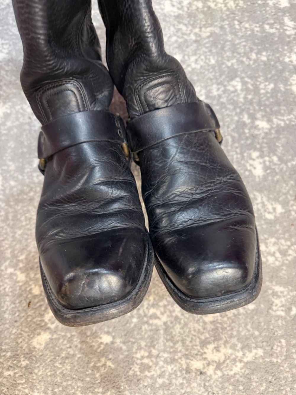 Frye Black Leather Harness Ring Boots - Picture 4 of 6